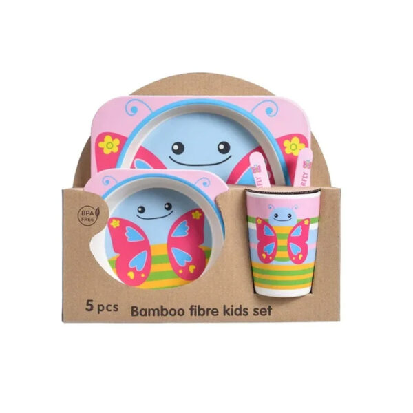 5pc Bamboo Fiber Kids Dinner Set