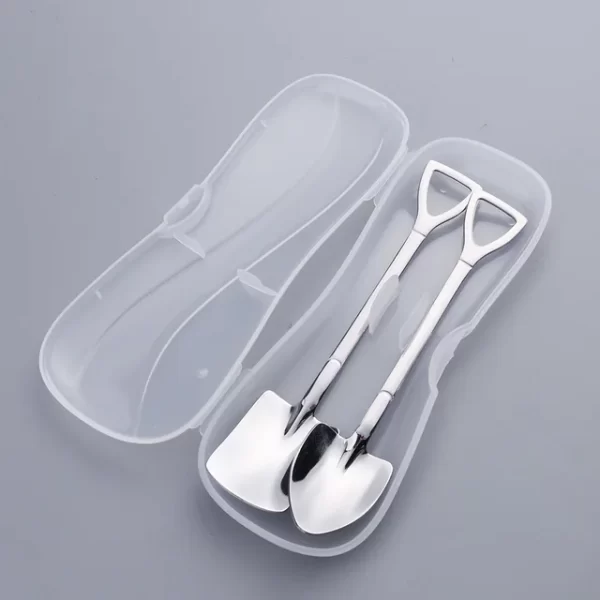 2pc Spade Shaped Dessert Spoon Set - Image 3