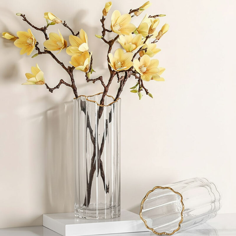 Ribbed Glass Vase