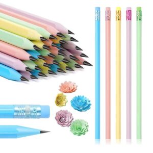 HB Pencils with Erasers - 30 Pieces (Assorted Colors)