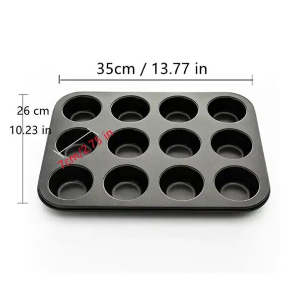 12 Cup Non-Stick Muffin & Cupcake Baking Tray - Image 3