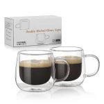 2pc Double Walled Glass Mug Set