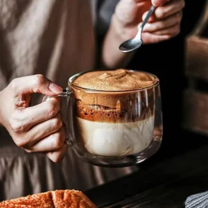 2pc Double Walled Glass Mug Set