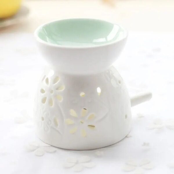 Ceramic Essential Oil Burner – Floral Cutout Design