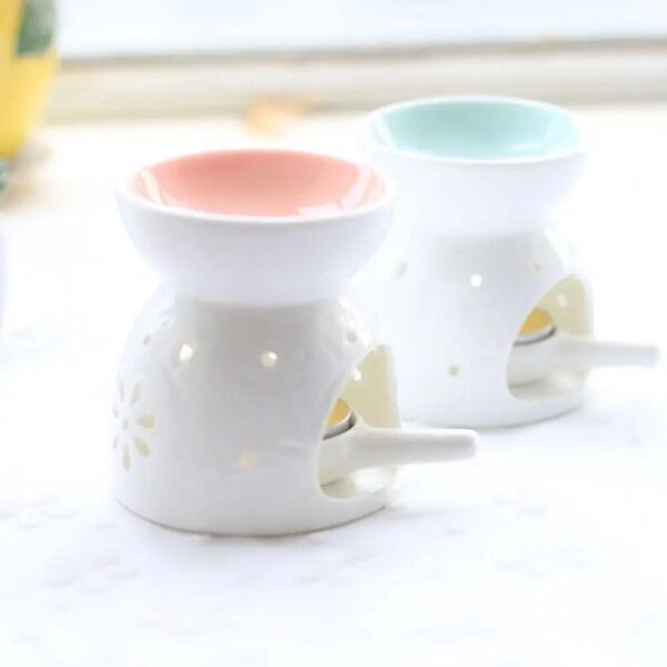 Ceramic Essential Oil Burner – Floral Cutout Design