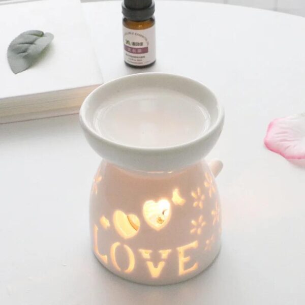 Ceramic Essential Oil Burner – LOVE Cutout Design