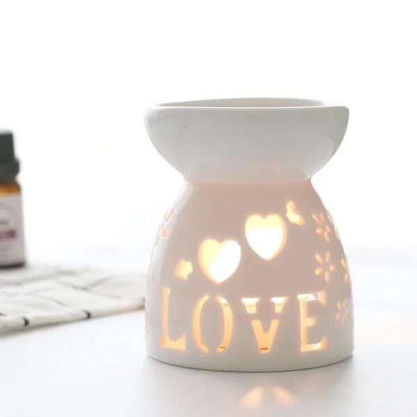 Ceramic Essential Oil Burner – LOVE Cutout Design