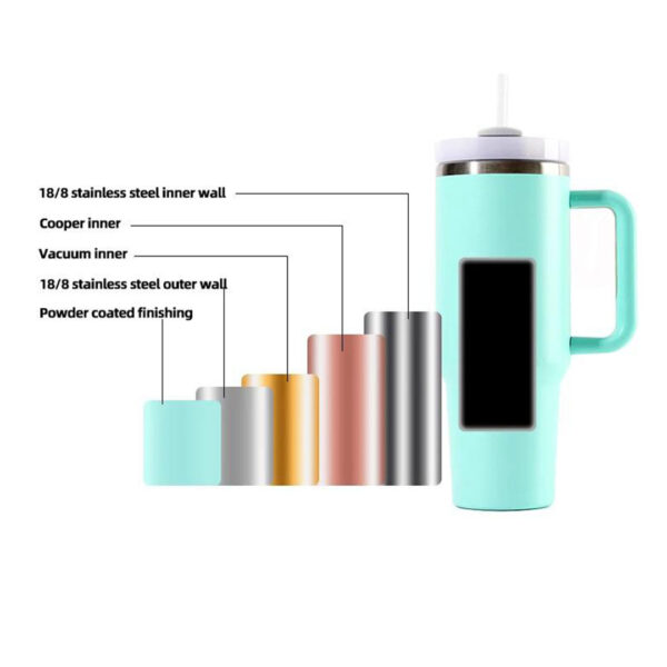 1200ml S/Steel Insulated Tumbler With Lid & Straw