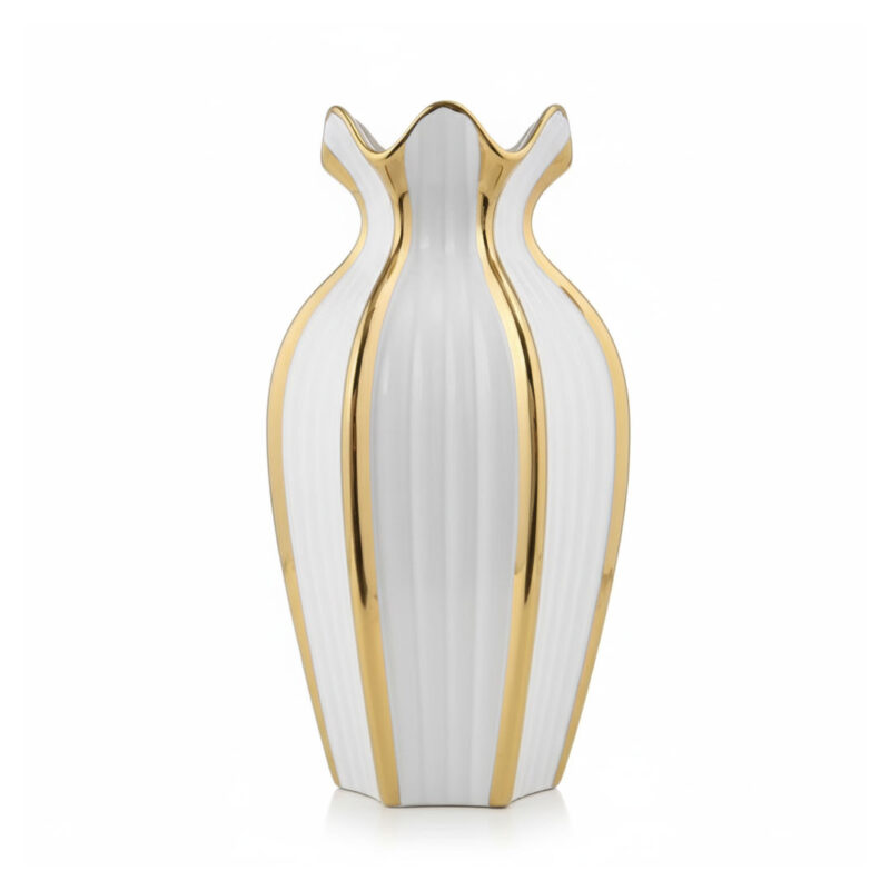 30cm-Ceramic-Vase-with-Gold-Accents