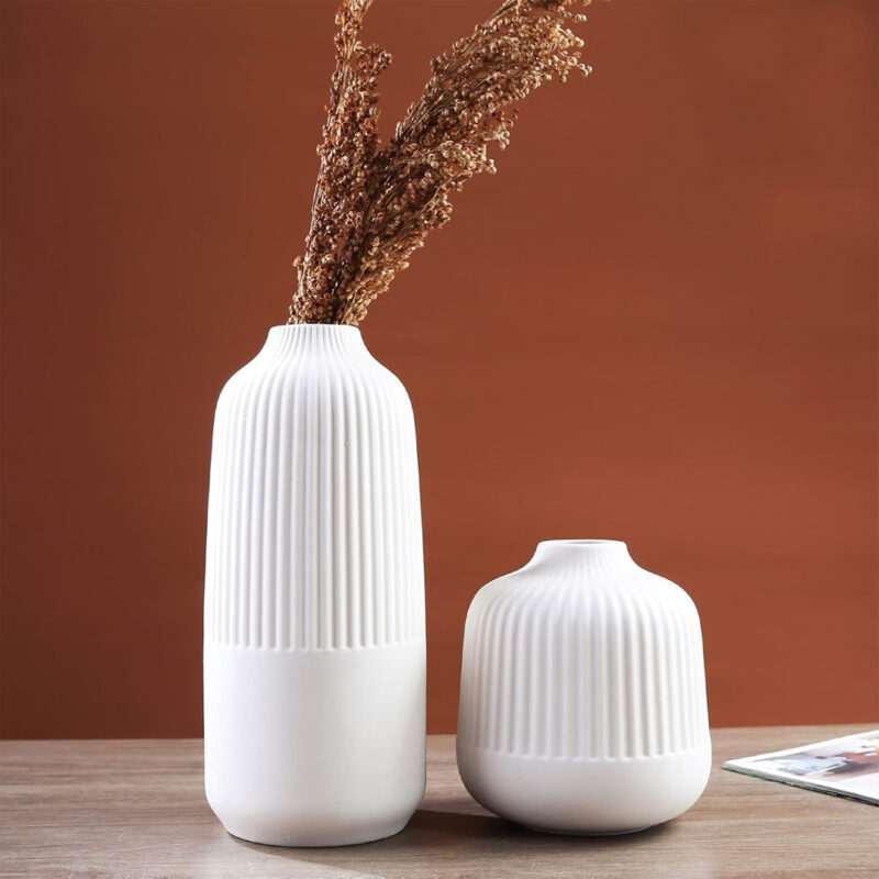 Chic-White-Ceramic-Vase-Set