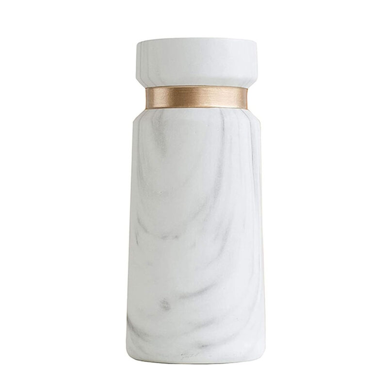 Marble-Effect-Ceramic-Vase-with-Gold-Accent