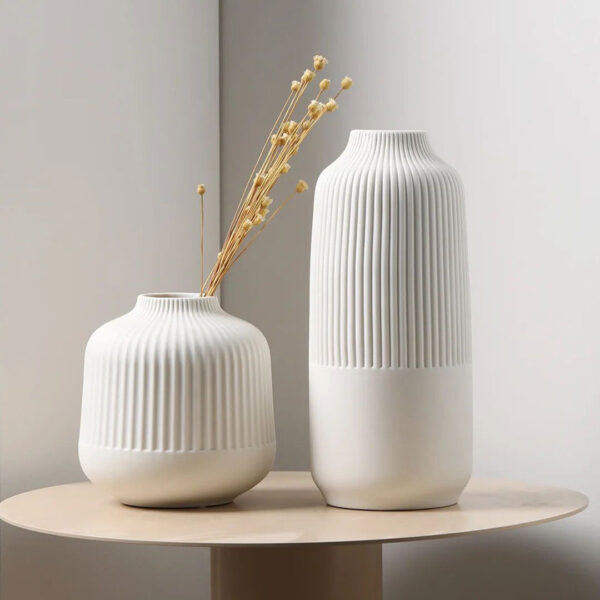 Chic White Ceramic Vase Set