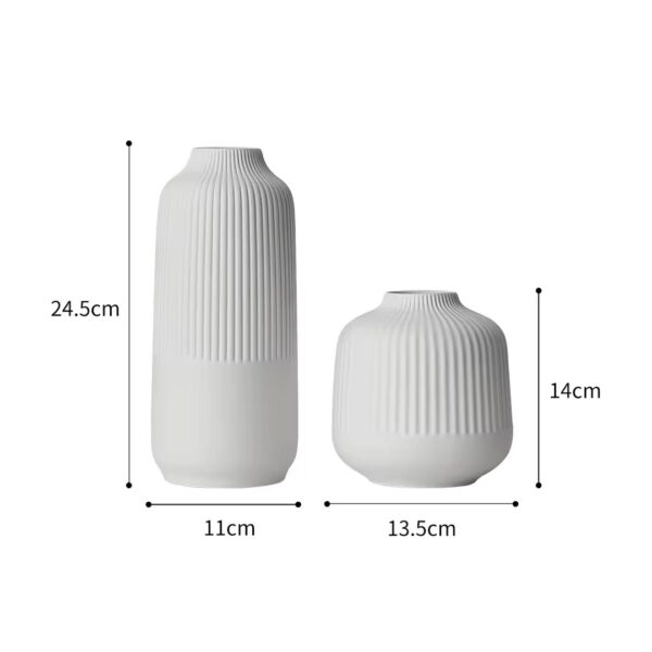 Chic White Ceramic Vase Set