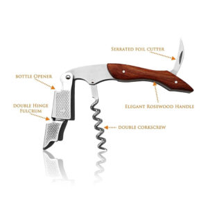 Rosewood Handle Waiter's Corkscrew Wine Opener