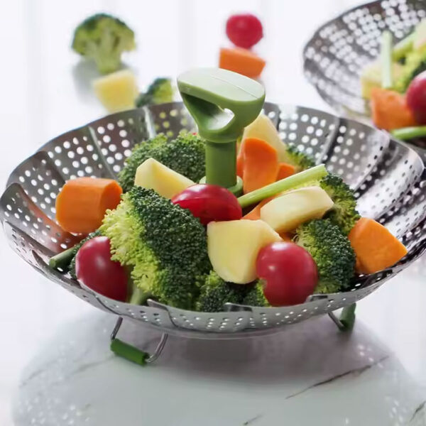S/Steel Food Steamer Basket with Lid