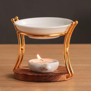 Ceramic Essential Oil Burner - Golden Stand