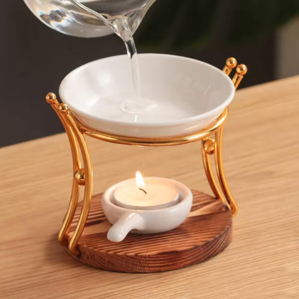 Ceramic Essential Oil Burner - Golden Stand