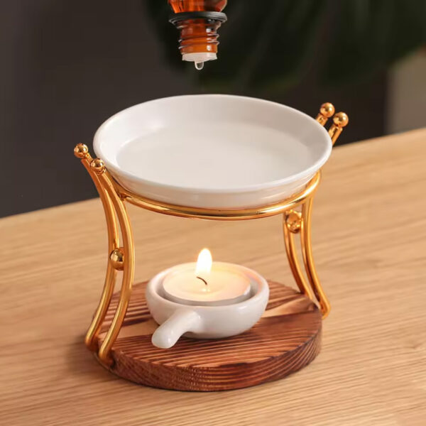 Ceramic Essential Oil Burner - Golden Stand