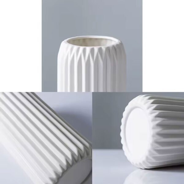 Ribbed Ceramic Vase