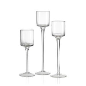 3pc Glass Candle Holder Set