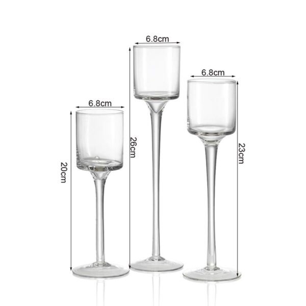 3pc Glass Candle Holder Set