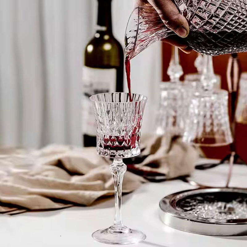 Wine-Glass-260ml-JX-88H200-2 6pc 260ml Vintage Wine Glass Set