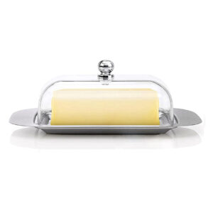 S/Steel Butter Dish with Clear Lid