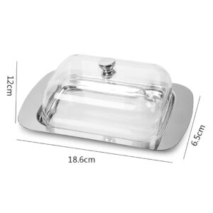 S/Steel Butter Dish with Clear Lid