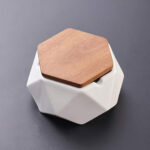 Ceramic Ashtray with Wooden Lid