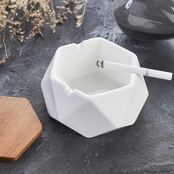Ceramic Ashtray with Wooden Lid
