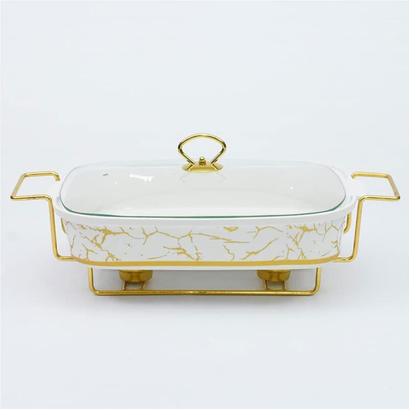 ceramic-chaffing-dish-4 Ceramic Chafing Dish with Golden Stand