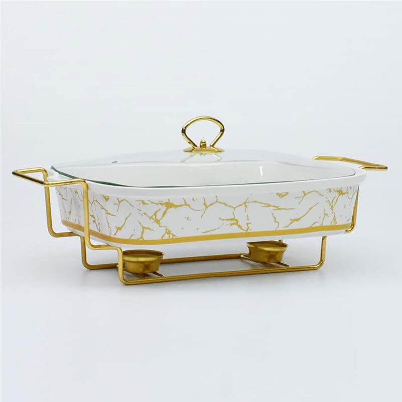 ceramic-chaffing-dish-5 Ceramic Chafing Dish with Golden Stand