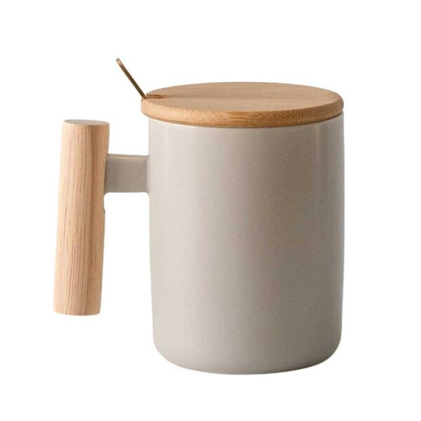 400ml Ceramic Mug with Lid & Spoon