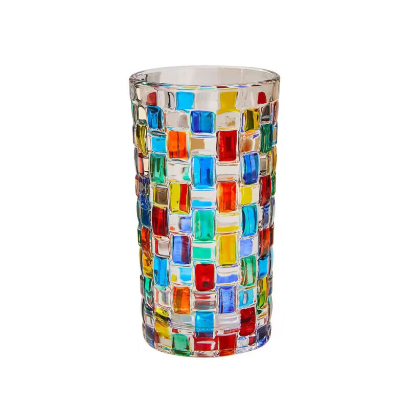 6pc 300ml Colourful Mosaic Juice/Water Glass Set