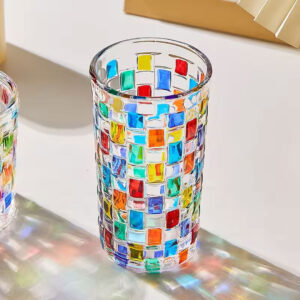 6pc 300ml Colourful Mosaic Juice/Water Glass Set