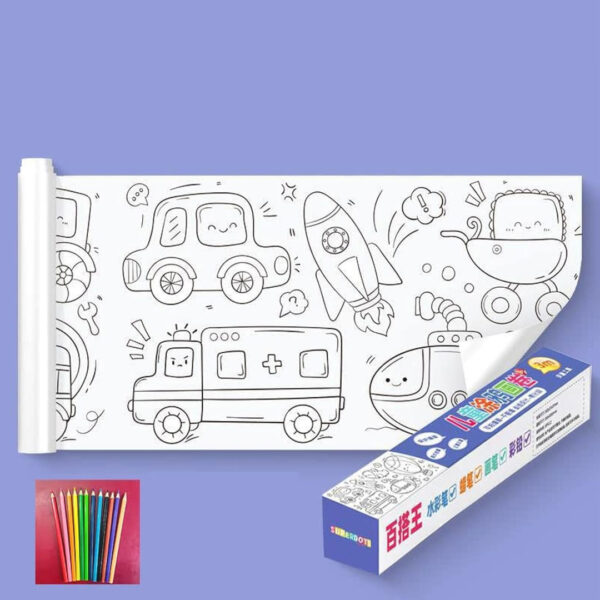 30x300cm Children's Coloring Paper Roll