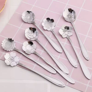 12.5cm Floral Dessert Spoon Set - 8pcs