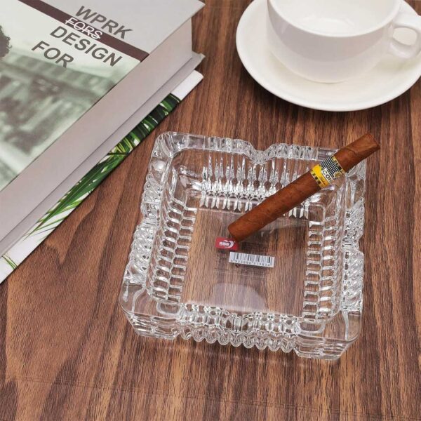 10.5cm Square Glass Ashtray