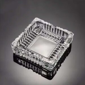 10.5cm Square Glass Ashtray