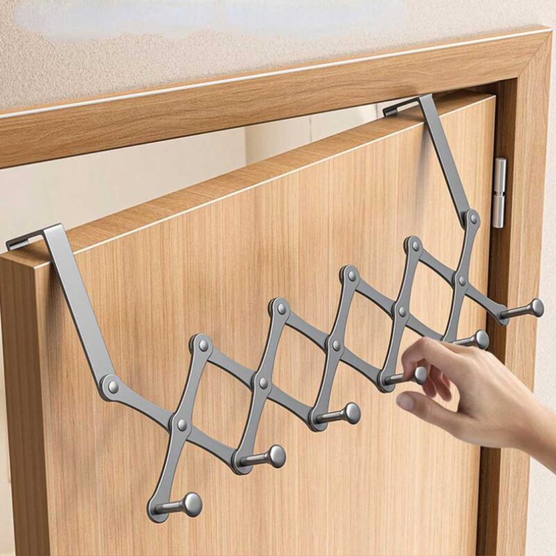 over-the-door-hook-rack-2 5-Hook Over the Door Expandable Rack