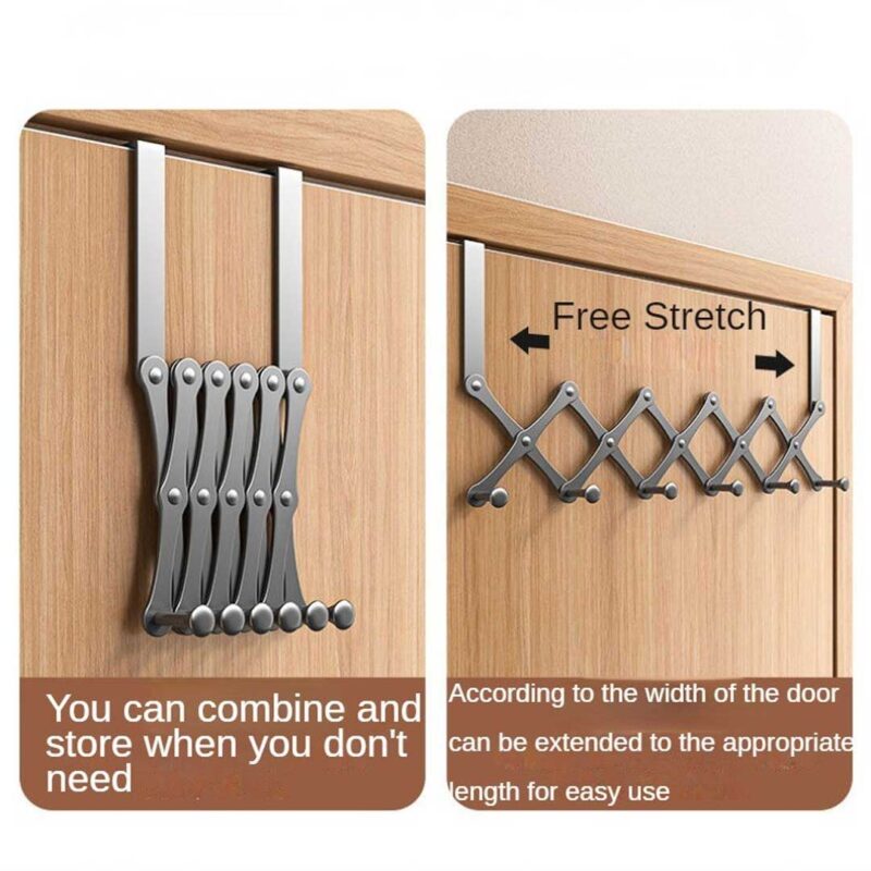 over-the-door-hook-rack-3 5-Hook Over the Door Expandable Rack
