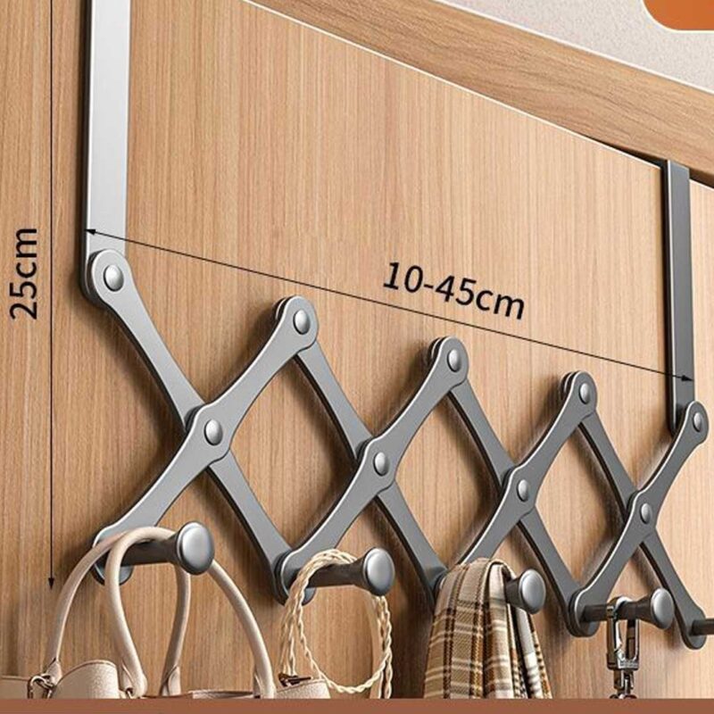 over-the-door-hook-rack-5 5-Hook Over the Door Expandable Rack