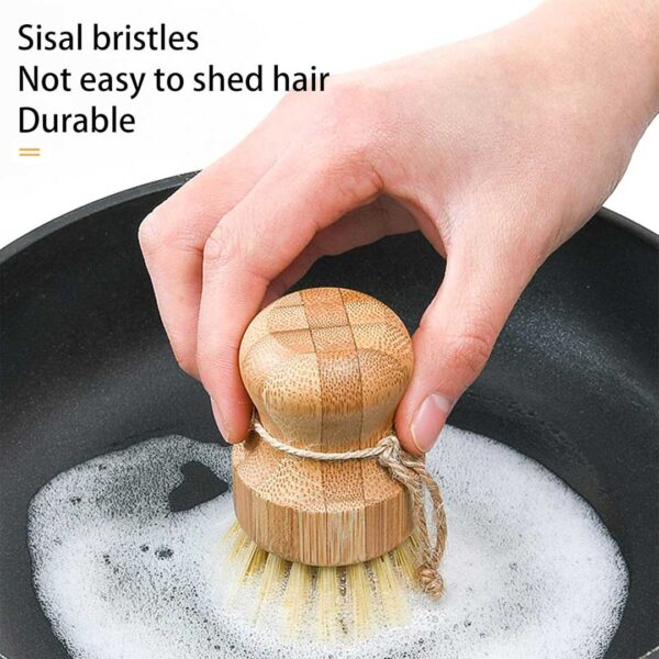 Eco-Friendly Bamboo Pot Brush - Image 3