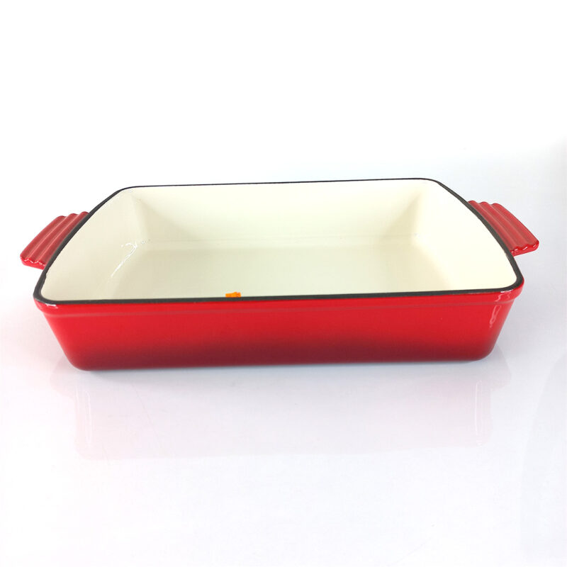red enamel cast iron cookware set