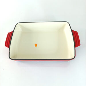 red enamel cast iron cookware set