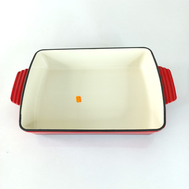 red enamel cast iron cookware set