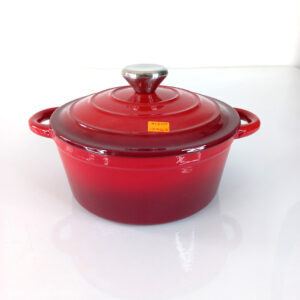red enamel cast iron cookware set