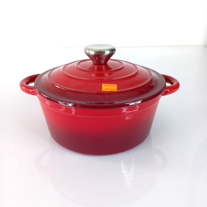 red enamel cast iron cookware set