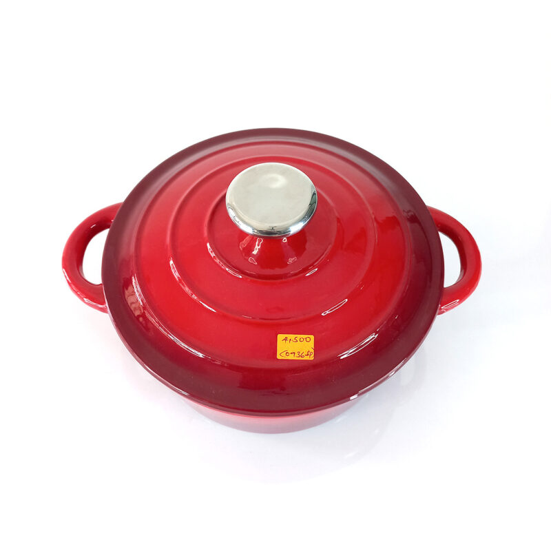 red enamel cast iron cookware set