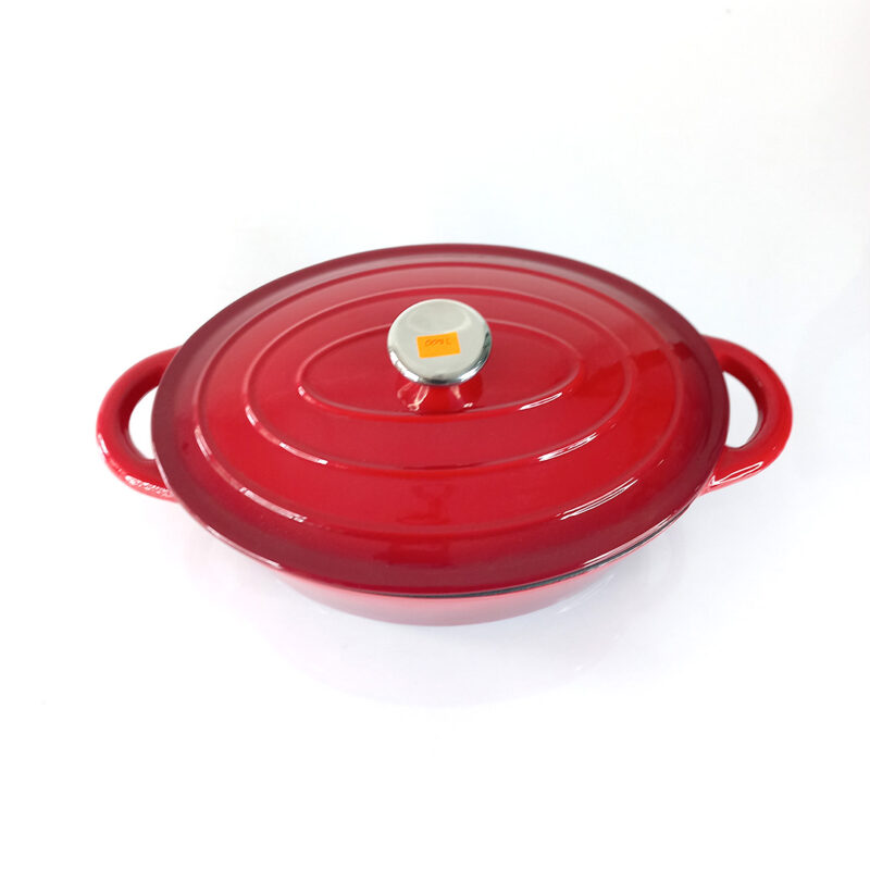 red enamel cast iron cookware set